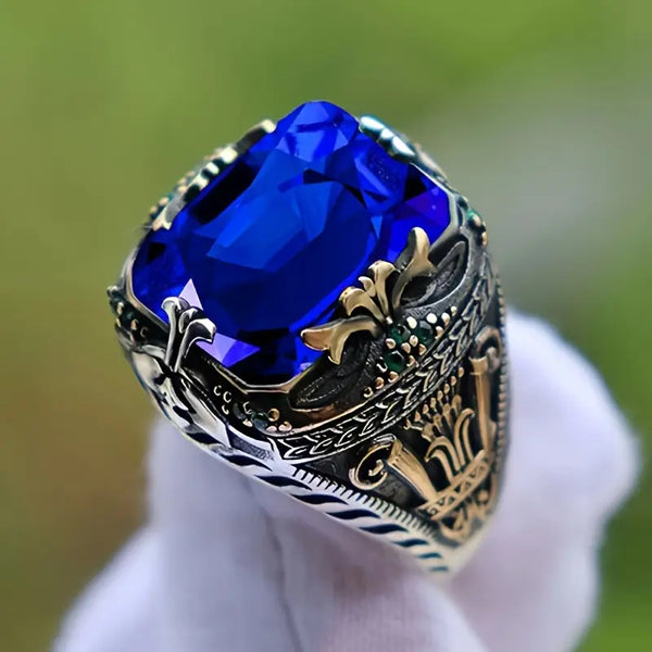 Klara Saphira Ring aus gemischtem Gold