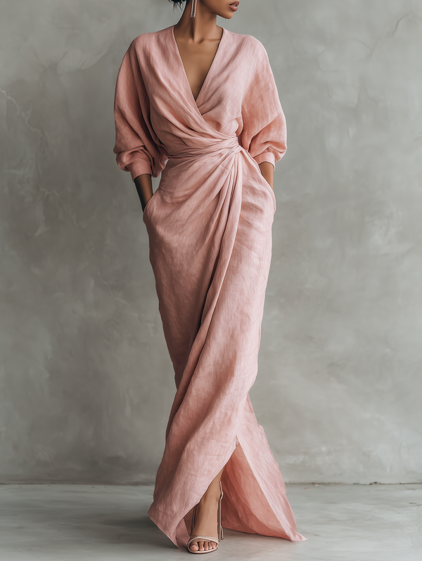 Julianna - minimalistisches Wickel-Maxikleid