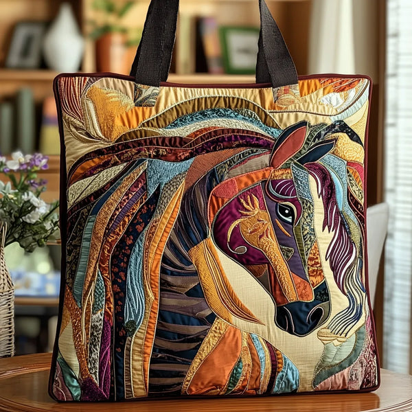 Handgefertigte Tasche | Pferd im bunten Mosaik