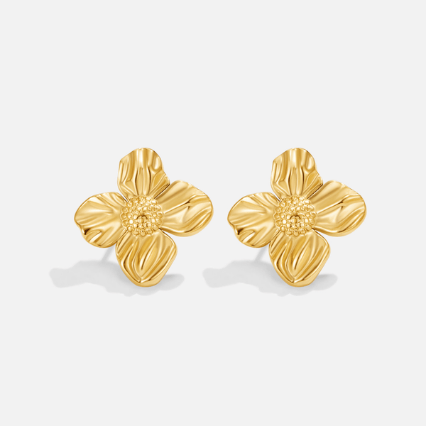 Flora – Goldene Blumen Ohrstecker