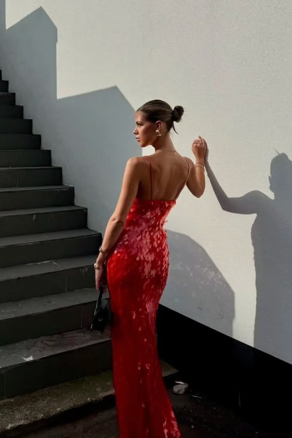 Kailani - langes Pailletten-Maxikleid