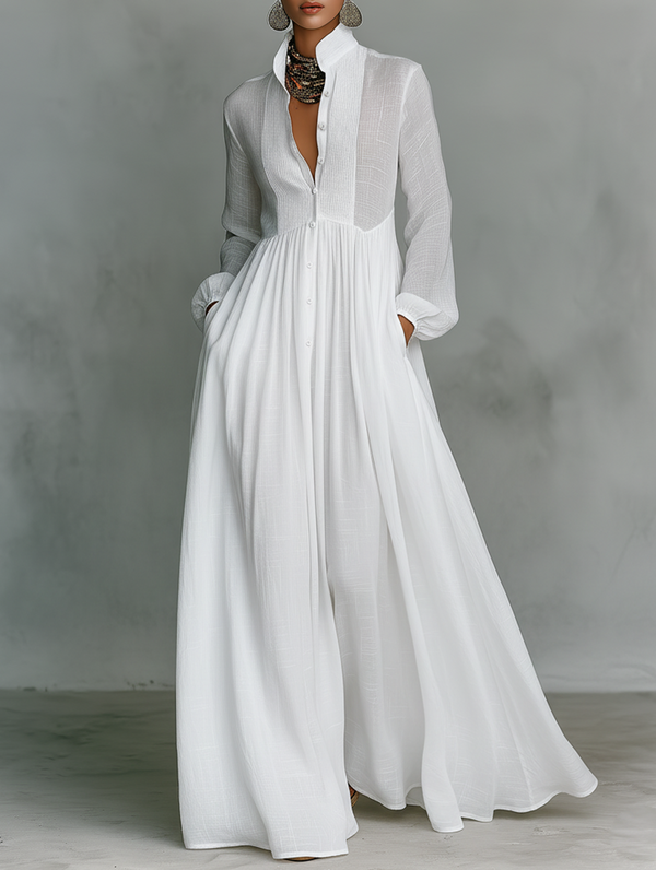Alisa | Minimalistisches Leinen-Maxikleid