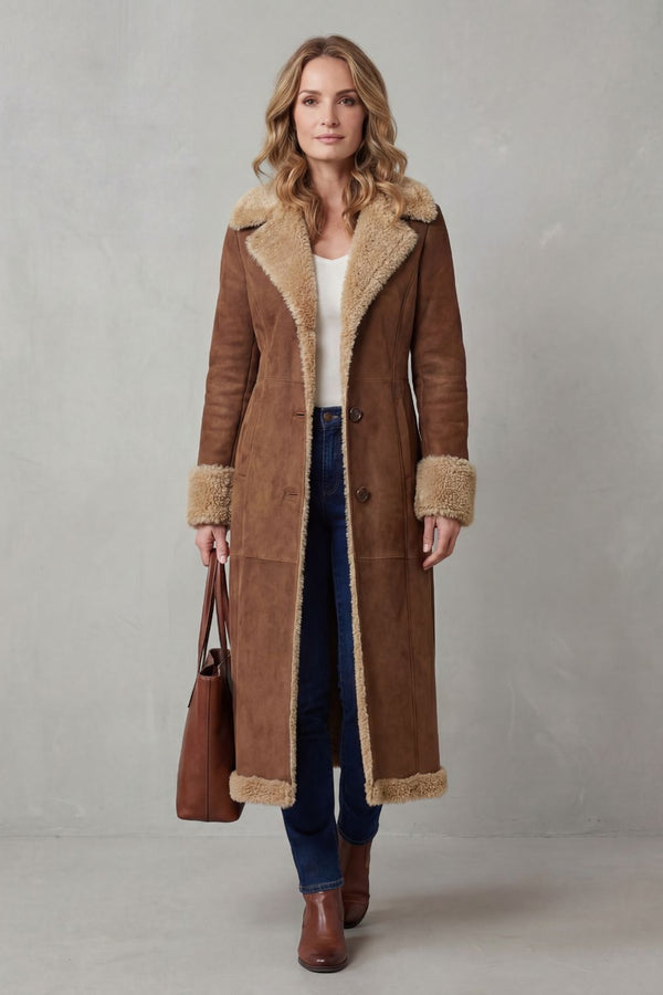 Rowan™ | Langer Wintermantel mit Shearling-Futter