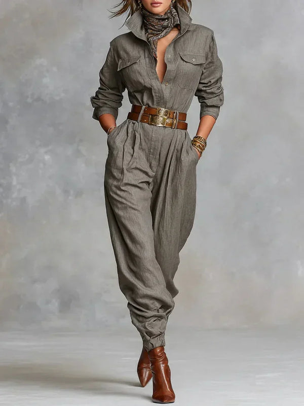 Megan | Leinen-Baumwoll-Jumpsuit