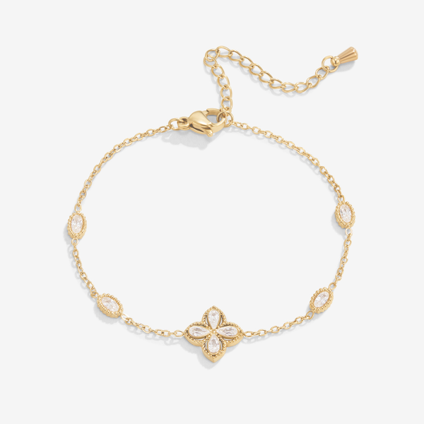 Elena - Vierblättriges Kleeblatt Kristallarmband
