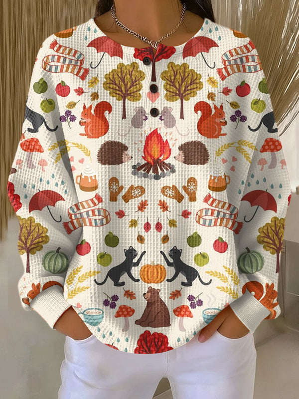 Rebecca™ | Pullover mit herbstlichem Waldmotiv