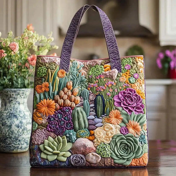 Handgefertigte Tasche | Sukkulenten-Garten