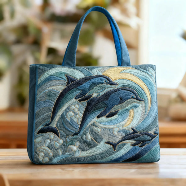 Handgefertigte Tasche | Delfin im Ozean