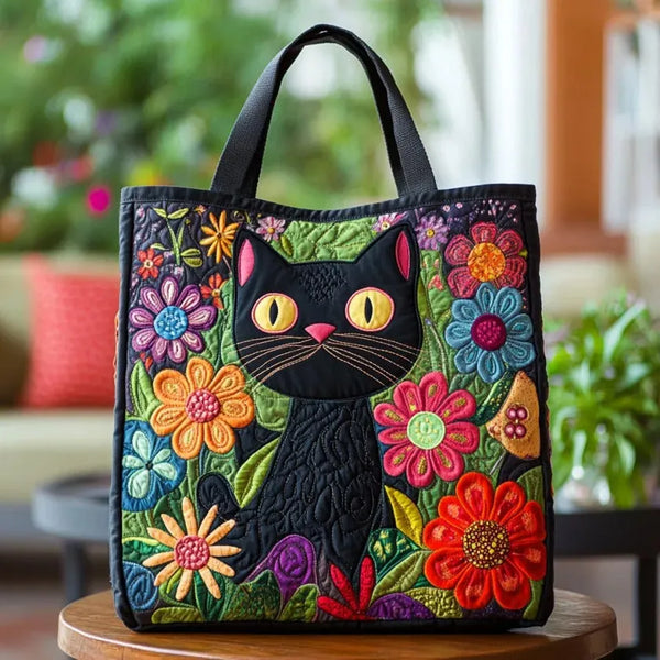 Handgefertigte Tasche | Bezaubernde schwarze Katze
