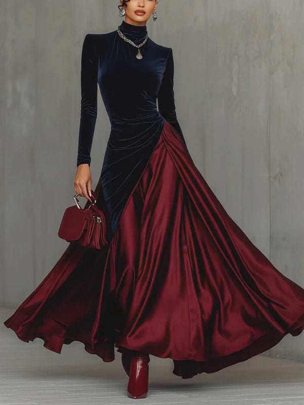 Cara | Samt- und Satin-Abendkleid