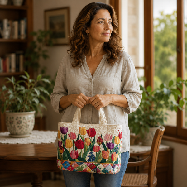 Handgefertigte Tasche | Tulpengarten