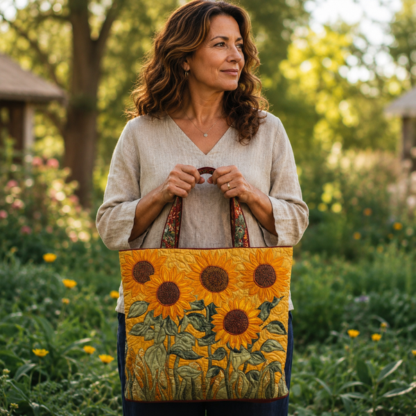 Handgefertigte Tasche | Klassische Sonnenblumen