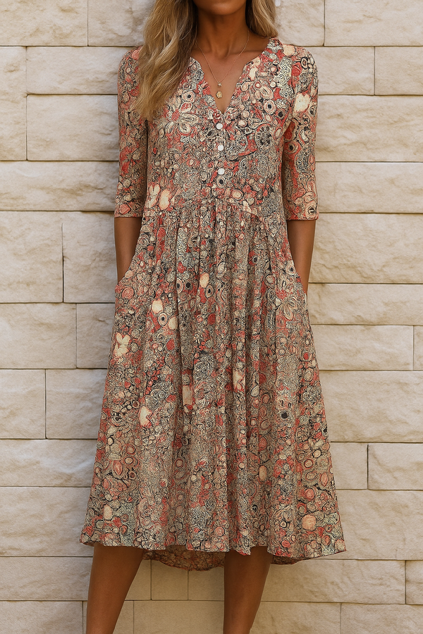Julia - fließendes Kleid mit V-Ausschnitt
