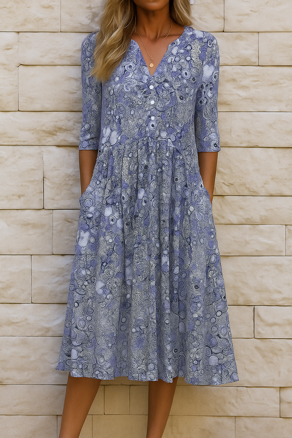Julia - fließendes Kleid mit V-Ausschnitt