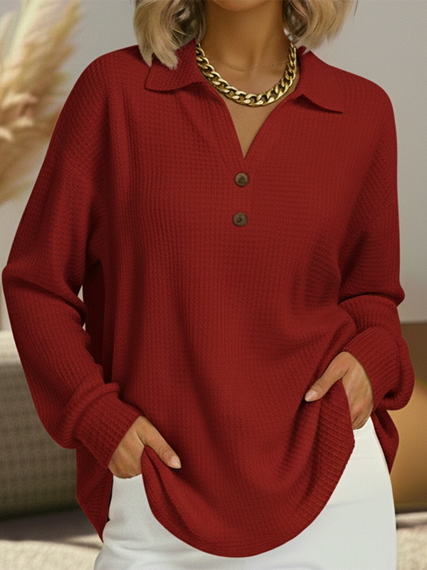 Christina™ | Schlichter Pullover mit Hemdkragen