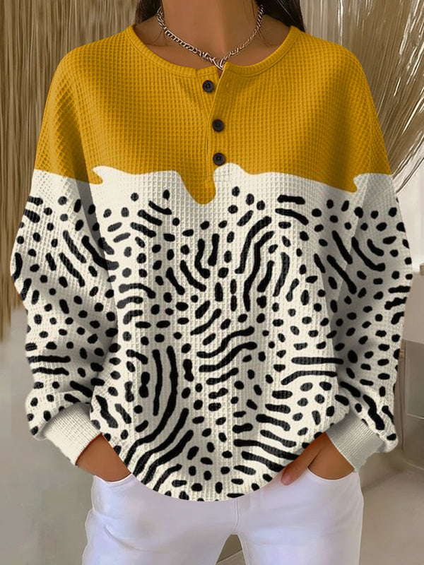 Anna™ | Senfgelber Pullover mit Punktemuster