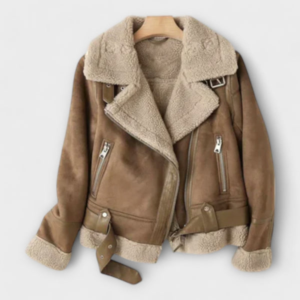 Catarina™ | Aviator-Mantel aus Wildleder