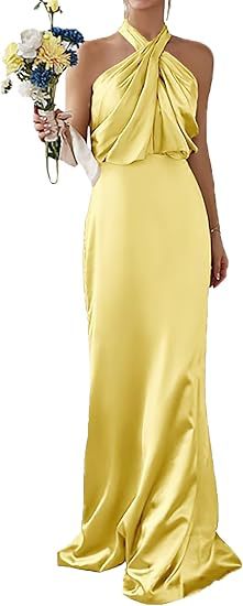 Ismira™ - Elegantes Ruched Halterneck Maxikleid