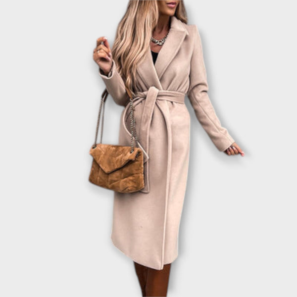Eliza™ | Langer Mantel mit Gürtel im Stil-Look