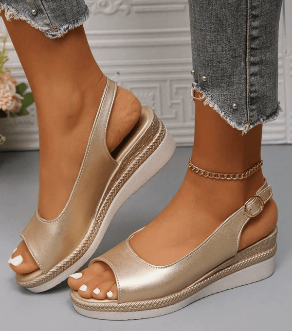 Chelsea - orthopädische Espadrille-Sandalen mit Fersenriemen