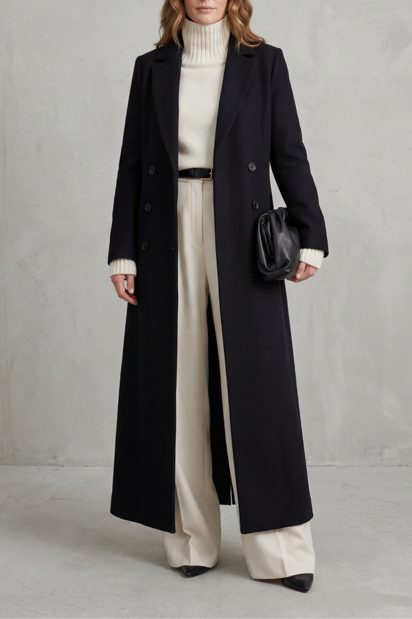 Vivienne™ | Langer Wollmantel mit taillierter Passform