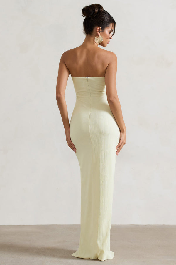 Cancun™ - trägerloses Maxikleid in Ecru mit Cut-Outs und Twist-Detail