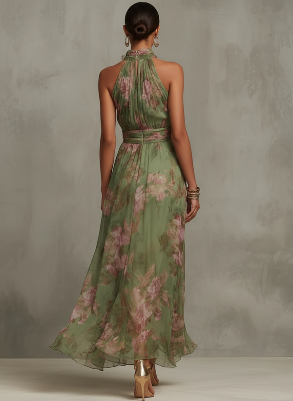 Serena - Blumen-Maxikleid mit Neckholder