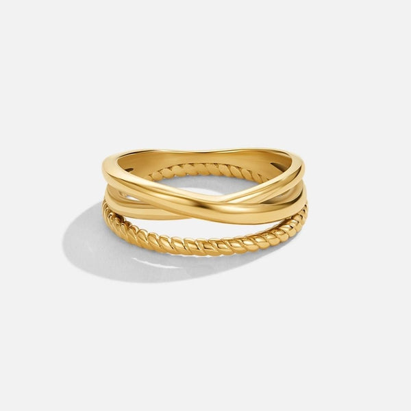 Ara – Verschlungener Goldring im Layer-Design