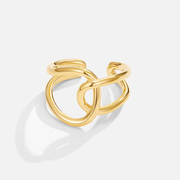 Astria – Moderner Goldring mit offenen Elementen