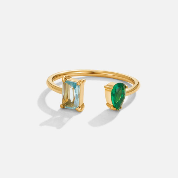 Aurora – Offener Ring mit bunten Kristallen