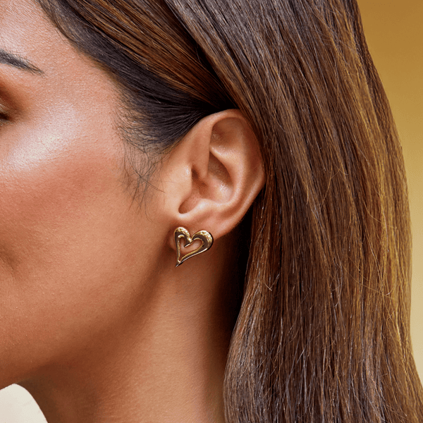Celine - Goldherz Ohrstecker
