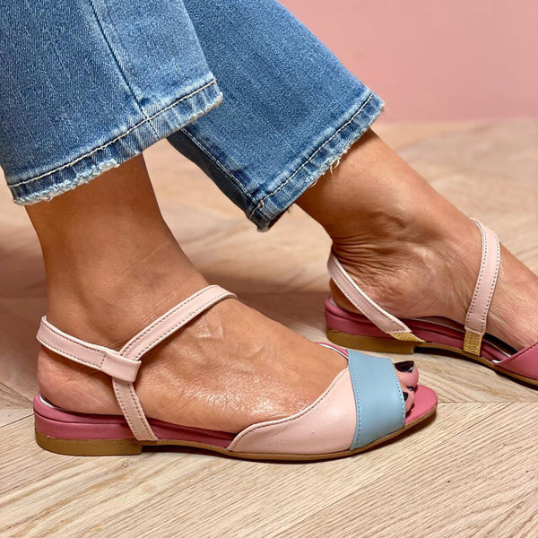 Johanna™ - asymmetrische Sandalen in Pink