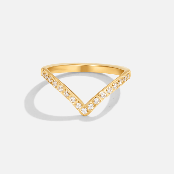 Celine – V-förmiger Ring mit Kristallen