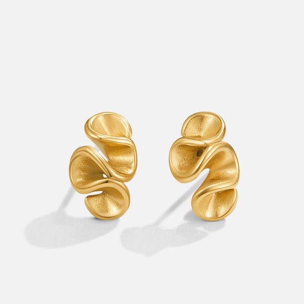 Klara - Goldene Spiral Ohrhänger