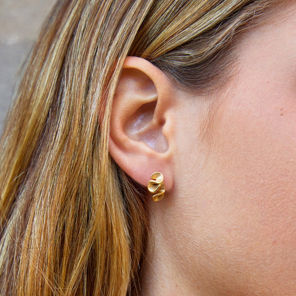 Klara - Goldene Spiral Ohrhänger