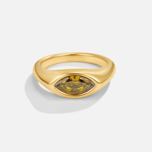 Arizona – Goldring mit grünem Stein