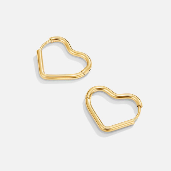 Joyelle - Herzförmige goldene Creolen