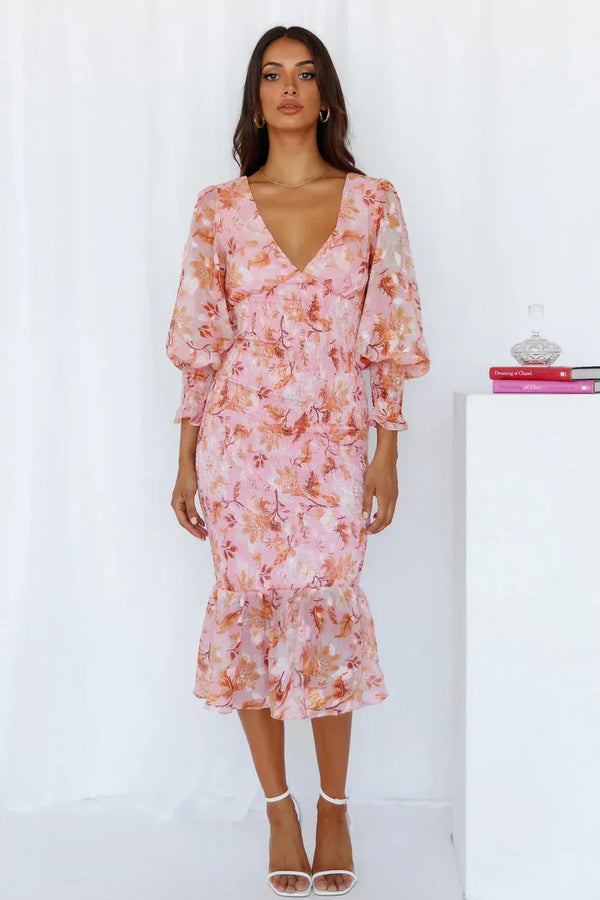 Miley - Midikleid mit Blumenprint