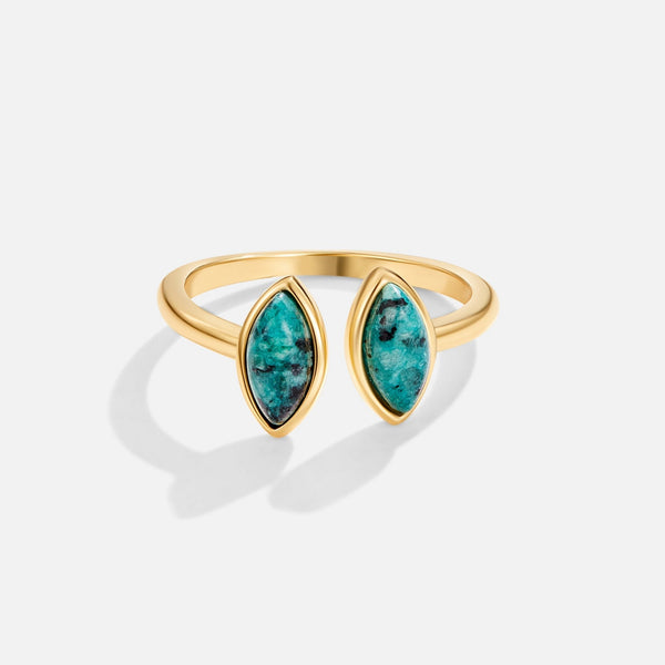 Jade – Offener Ring mit grünen Steinen