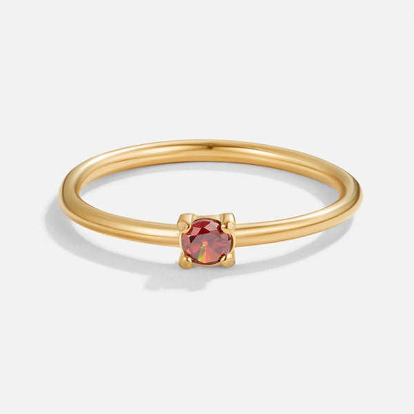Jana – Goldring mit rotem Geburtsstein