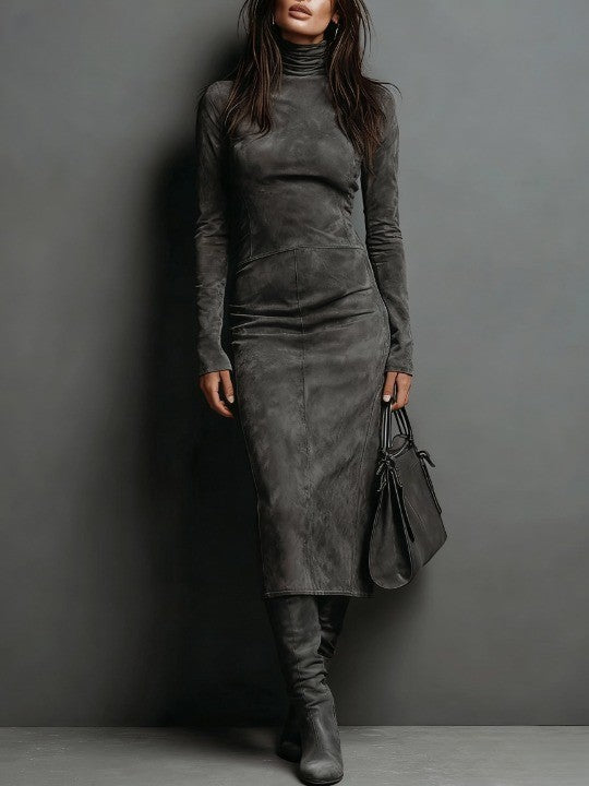 Ava | Wildleder-Midikleid