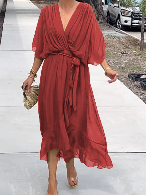 Thyra - Midikleid mit V-Ausschnitt