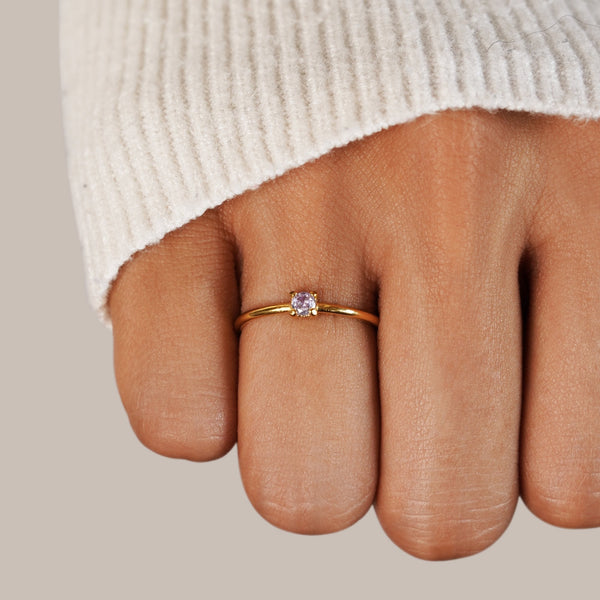 Junia – Goldring mit klarem Geburtsstein