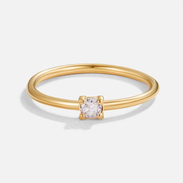 Junia – Goldring mit klarem Geburtsstein