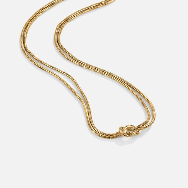 Monica - Geknotete Goldkettenhalskette