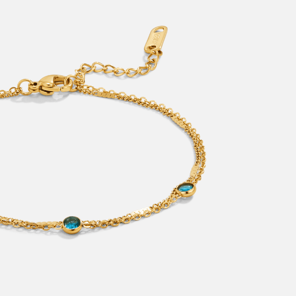 Athena - Armband aus mehreren Lagen blauen Kristallen
