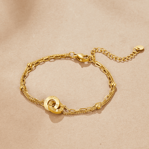 Rosa - Mehrlagiges Eternity Loop Armband