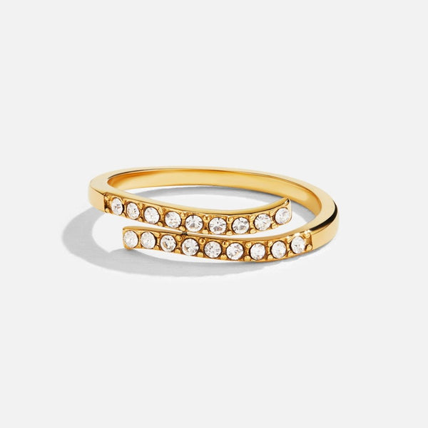 Elara – Mehrreihiger Goldring mit Kristallen