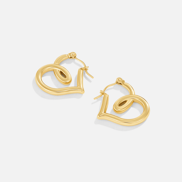 Lira - Goldene Ohrringe mit Herz