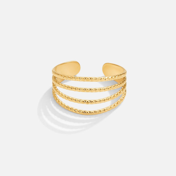 Madison – Mehrreihiger Goldring im Layer-Stil